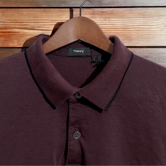 Theory Men’s Standard Polo Shirt in Piqué Cotton Large - Picture 3 of 4